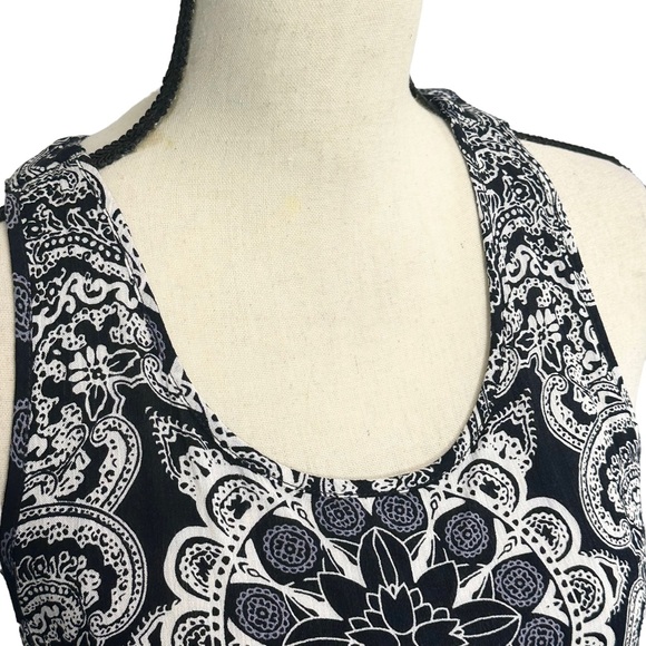 Philosophy Blouse M Paisley Racerback Black - Picture 2 of 8